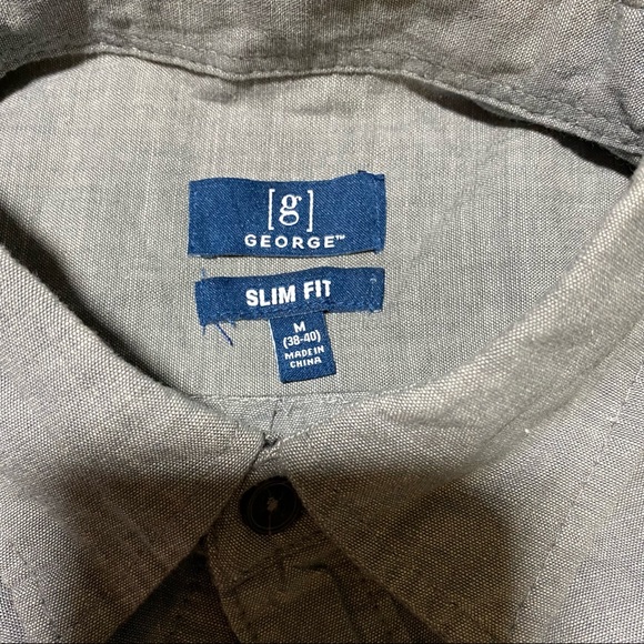 NWT George Men’s Slim Fit Dip Dye Woven Shirt Size M(38-40) - Picture 5 of 7
